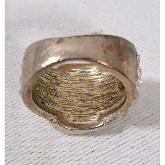 Premier Designs Jewelry Buckle Up Rhinestone Ring Silver Tone Size 6.5-7 - Picture 3 of 7
